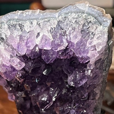 Amethyst fragment on a stand