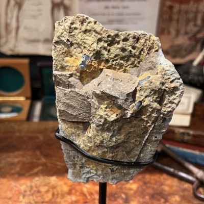 Amethyst fragment on a stand