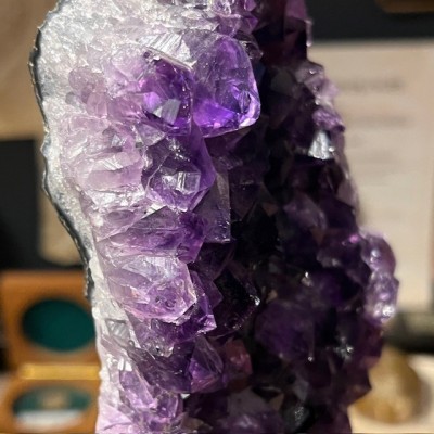Amethyst fragment on a stand