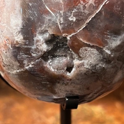 Oeuf d'Agate sur socle - Madagascar - Teintes naturelles