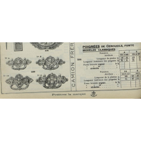 Poignée de cercueil - Crâne et os croisés - 1900/1930