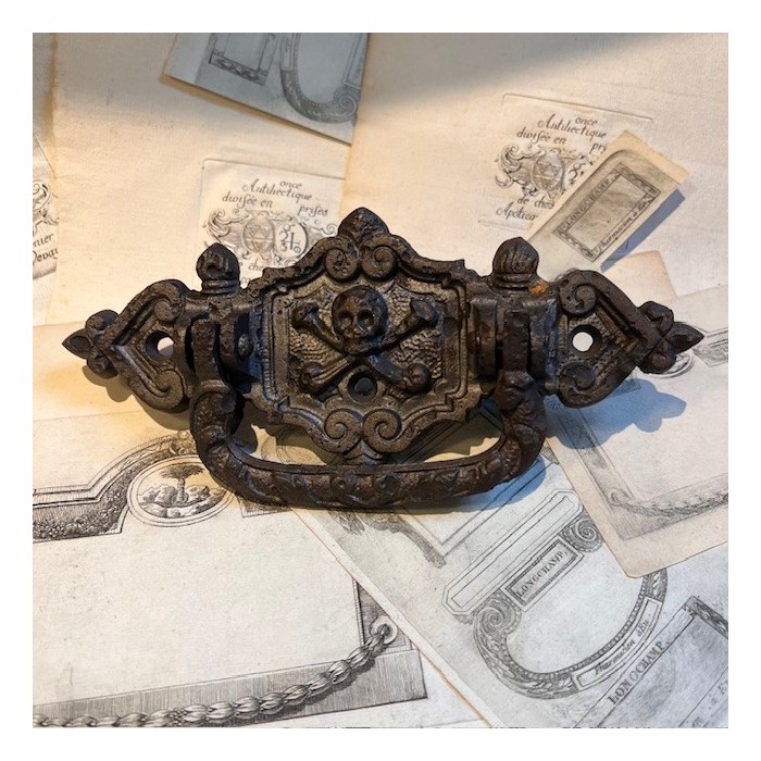 Antique Coffin handle - Skull and crossbones 1900/1930