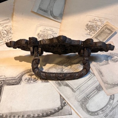 Antique Coffin handle - Skull and crossbones 1900/1930