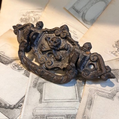 Antique Coffin handle - Skull and crossbones 1900/1930