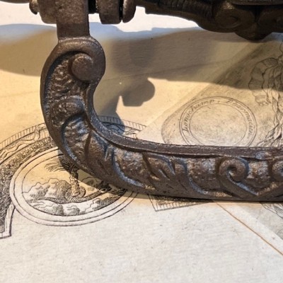 Poignée de cercueil - Sablier ailé vers 1900