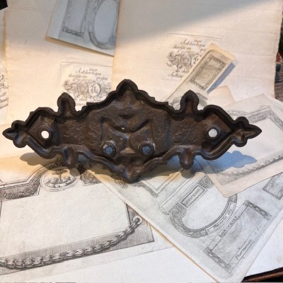 Poignée de cercueil - Sablier ailé vers 1900