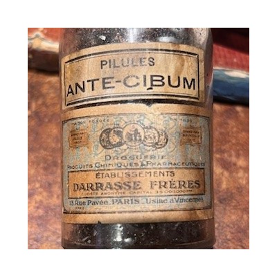 ANTE-CIBUM pills - Antique pharmacy bottle - Apothecary