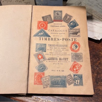 Antique ARTHUR MAURY postage stamp catalog for collections - 1904/1905