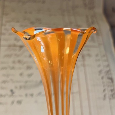 Glass vase and bronze candlestick - Art Nouveau