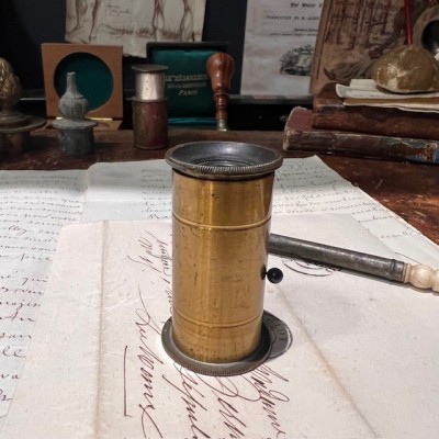Floroscope - Brass insectoscope - pocket microscope - XIXth century