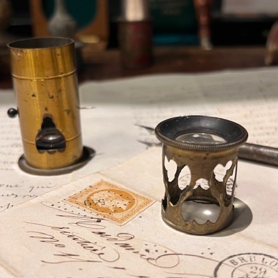 Floroscope - Brass insectoscope - pocket microscope - XIXth century