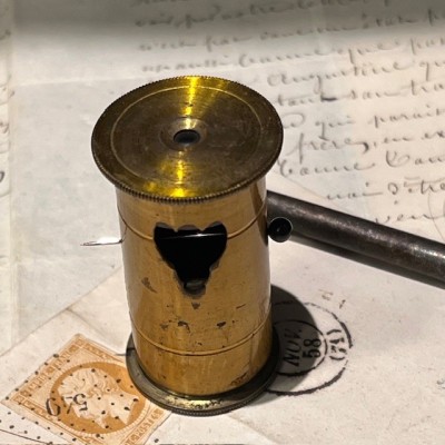 Floroscope - Brass insectoscope - pocket microscope - XIXth century