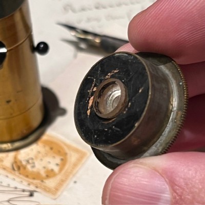 Floroscope - Brass insectoscope - pocket microscope - XIXth century