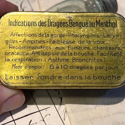 Boîte de dragées à la Cocaïne et Menthol - 1920 - Dragées BENGUE