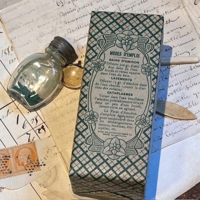 Fleur d'Amidon - Ancienne boîte de Pharmacie en carton - Belle Epoque
