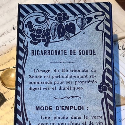 Bi-Carbonate de Soude - Ancienne boîte de Pharmacie en carton - Belle Epoque