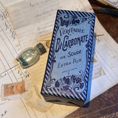 Bi-Carbonate de Soude - Ancienne boîte de Pharmacie en carton - Belle Epoque