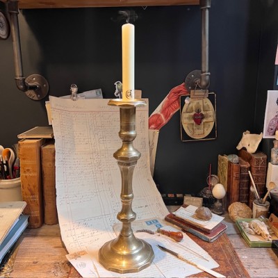 Large brass candlestick 38cm - Candleholder - Early 20th century