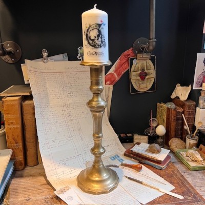 Grand Bougeoir en laiton 38cm - Chandelier - Début XXème