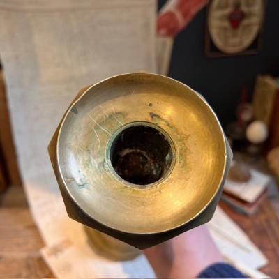 Large brass candlestick 38cm - Candleholder - Early 20th century