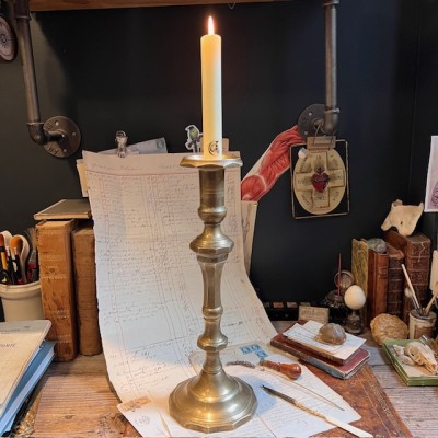 Large brass candlestick 38cm - Candleholder - Early 20th century