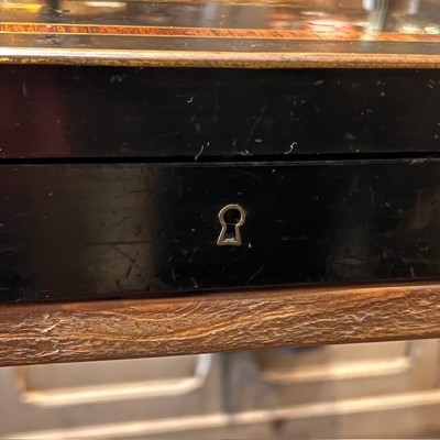 Coffret Napoléon III en bois laqué noir et marqueterie - XIXème siècle
