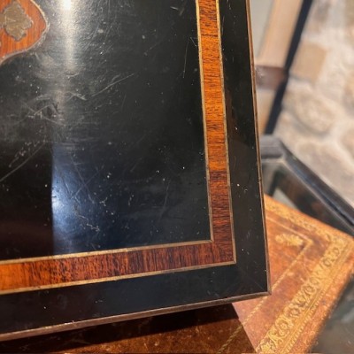 Coffret Napoléon III en bois laqué noir et marqueterie - XIXème siècle
