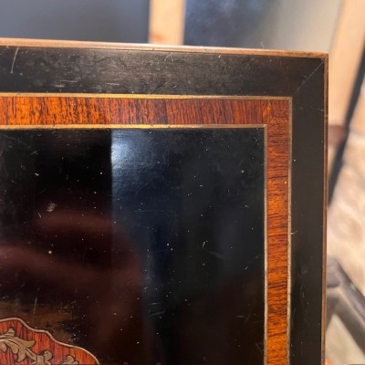 Coffret Napoléon III en bois laqué noir et marqueterie - XIXème siècle