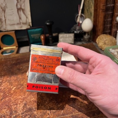 Codeine - POISON - Antique metal pharmacy box