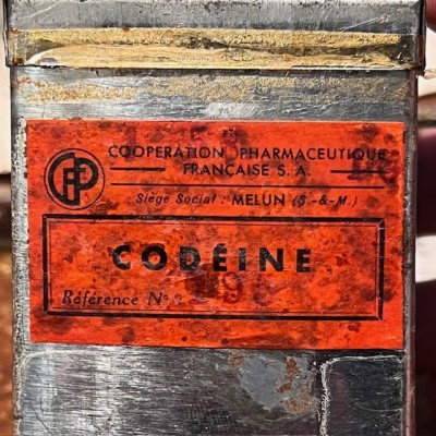 Codeine - POISON - Antique metal pharmacy box