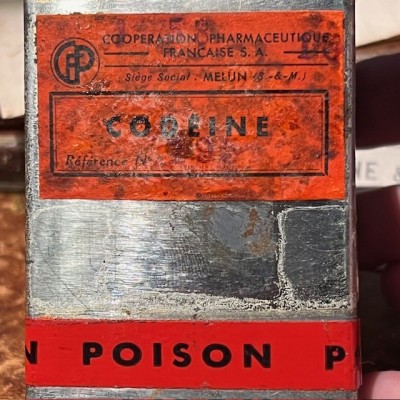 Codeine - POISON - Antique metal pharmacy box