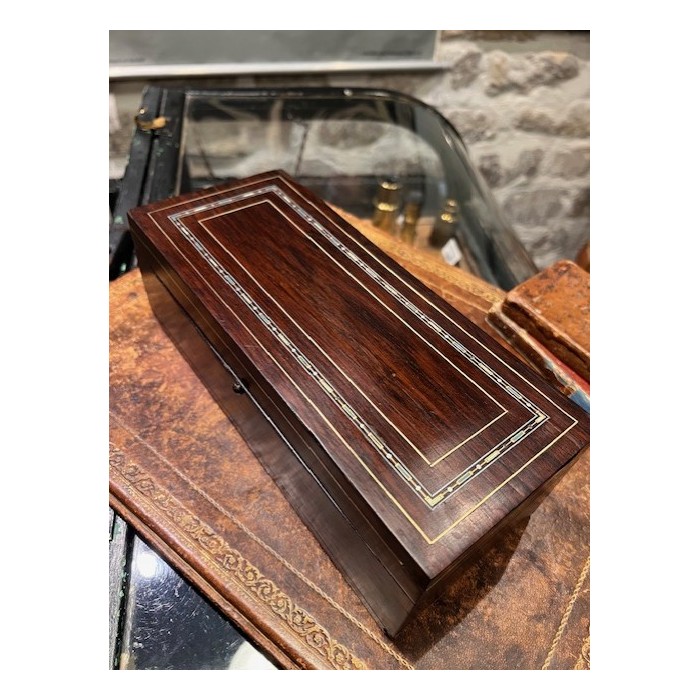 Napoleon III box in rosewood and polychrome marquetry
