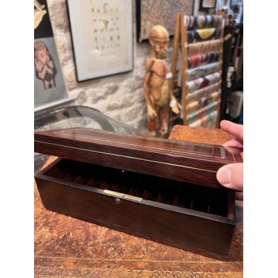 Napoleon III box in rosewood and polychrome marquetry