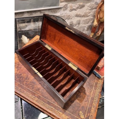 Napoleon III box in rosewood and polychrome marquetry