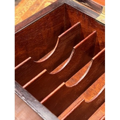 Napoleon III box in rosewood and polychrome marquetry