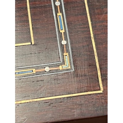 Napoleon III box in rosewood and polychrome marquetry