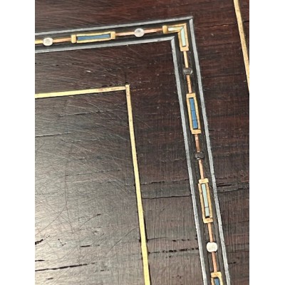 Boîte de salon Napoléon III en bois de rose et marqueterie - Dominos