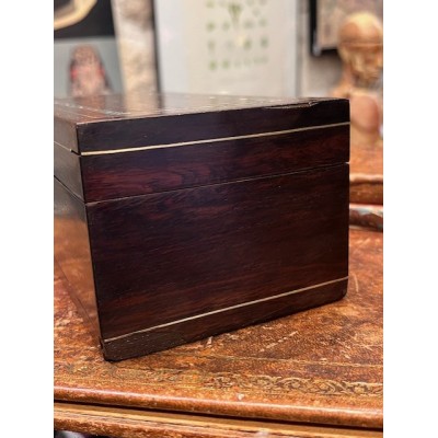 Napoleon III box in rosewood and polychrome marquetry