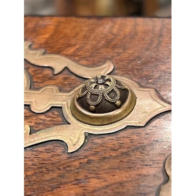 Boîte à gants d'époque Napoléon III - Palissandre et Marqueterie en os