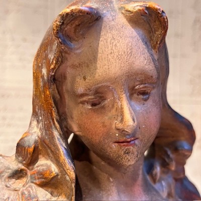 Buste publicitaire en plâtre - Au Gagne Petit - Art nouveau vers 1900