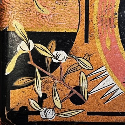 Lacquered boiled cardboard sewing box - Japonism decoration - 1860