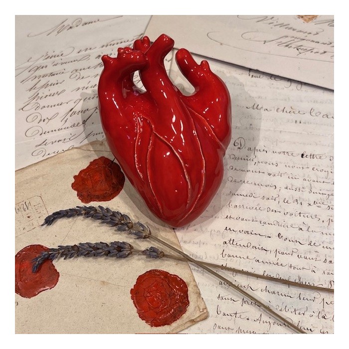 Coeur anatomique en céramique par l'Artiste Naouchka - Pièce unique