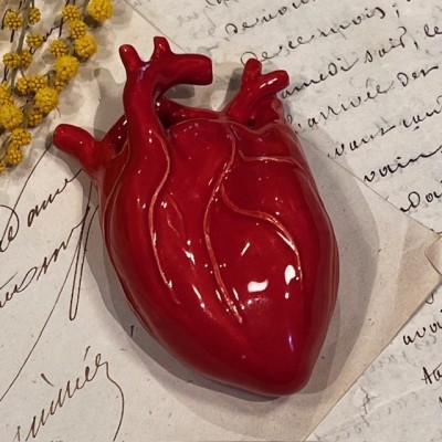 Anatomical heart in ceramic by Artist Naouchka - Unique piece - SMALL