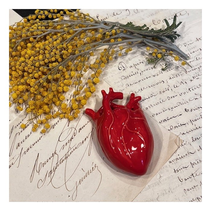 Anatomical heart in ceramic by Artist Naouchka - Unique piece - SMALL