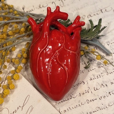 Anatomical heart in ceramic by Artist Naouchka - Unique piece - SMALL