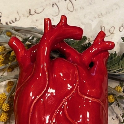 Anatomical heart in ceramic by Artist Naouchka - Unique piece - SMALL