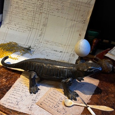 Salamander - Pharmacy corkscrew in bronze - XIXth century