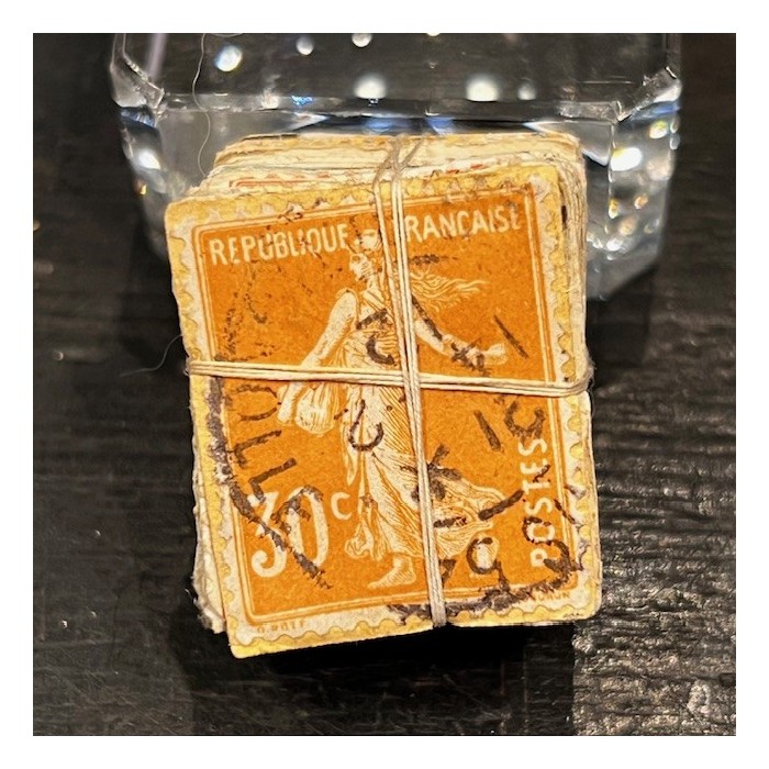 30 centimes Orange - Ballot de 100 timbres ficelé - 1903/1930 -Semeuse
