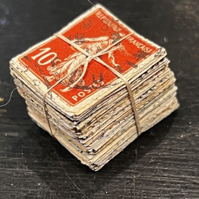 10 centimes Rouge - Ballot de 100 timbres ficelé - 1903/1930 - Semeuse