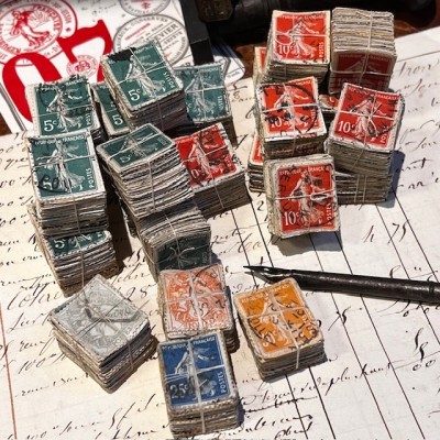 10 centimes - Bundle of 100 stamps tied with string - 1900/1930 - Semeuse type